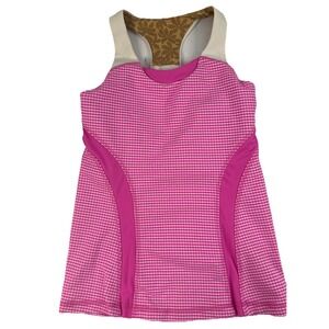 Ivivva by Lululemon Racerback Tank Shelf Bra Pink Athletic Top Girl's Size 8